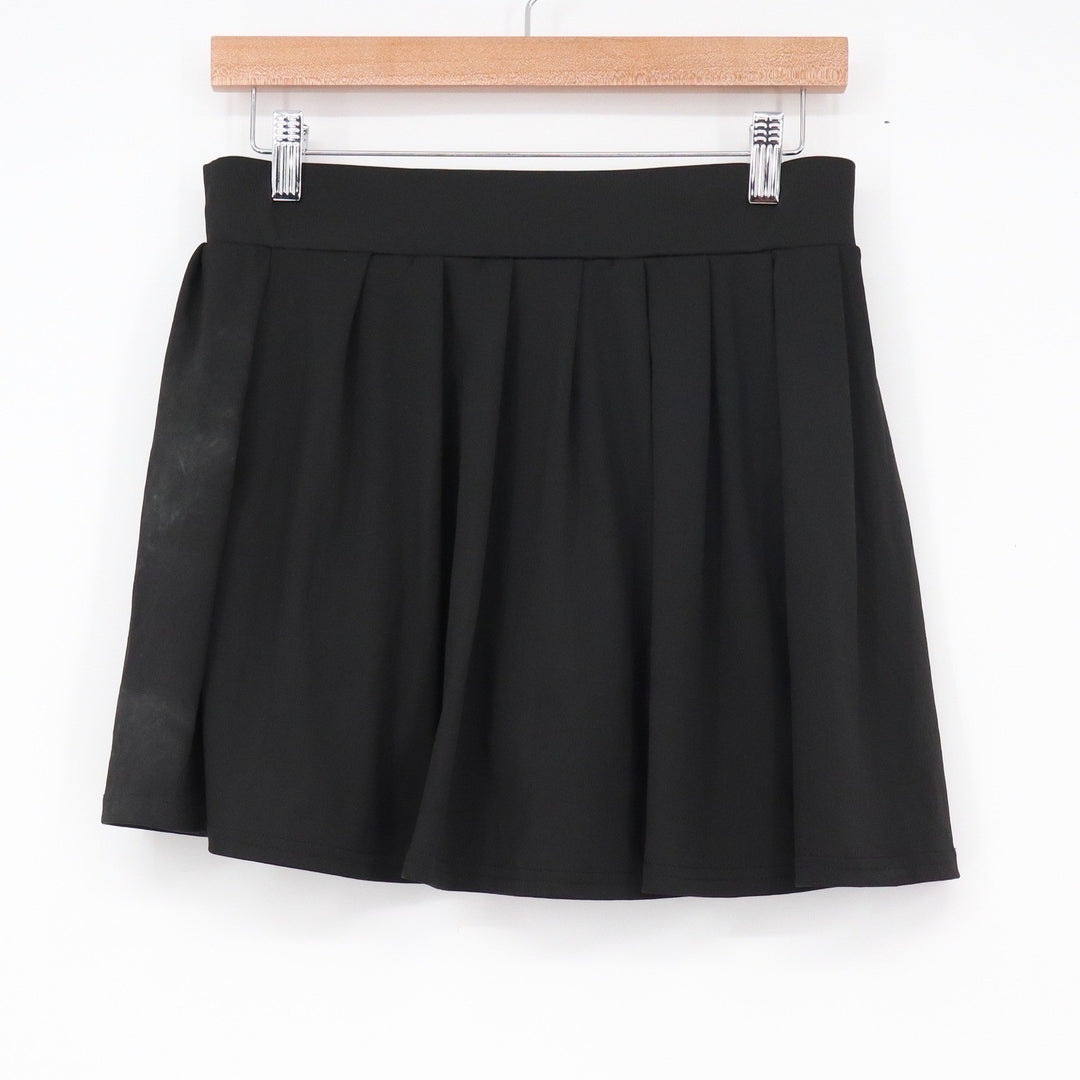 Indero Active Womens Large Black Pleated Athletic Skort Tennis Golf Skirt L