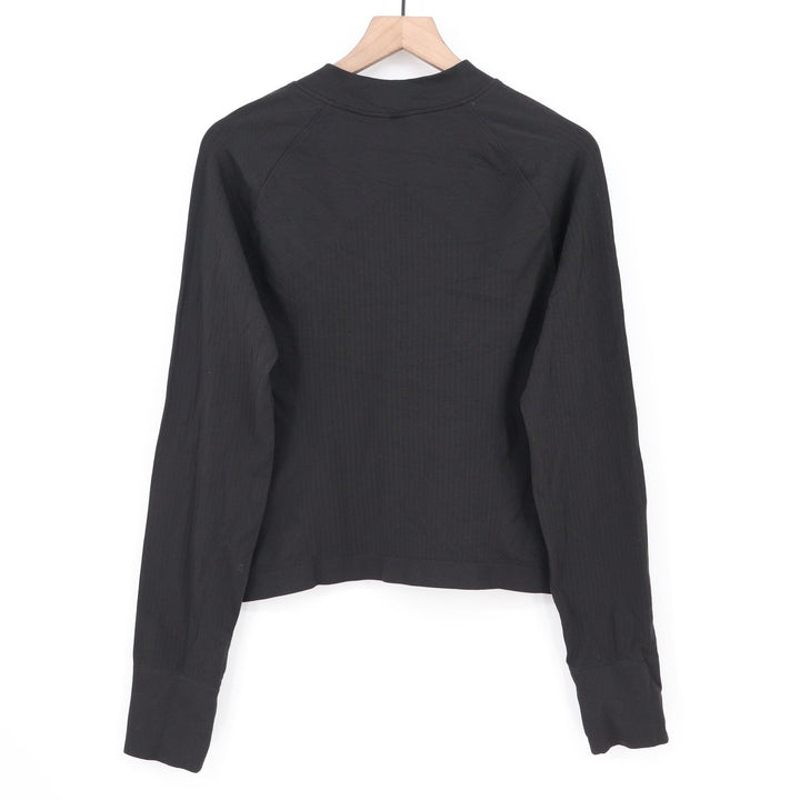 DSG Womens Black Quarter Zip Long Sleeve Seamless Cropped Pullover Top XXL 8502