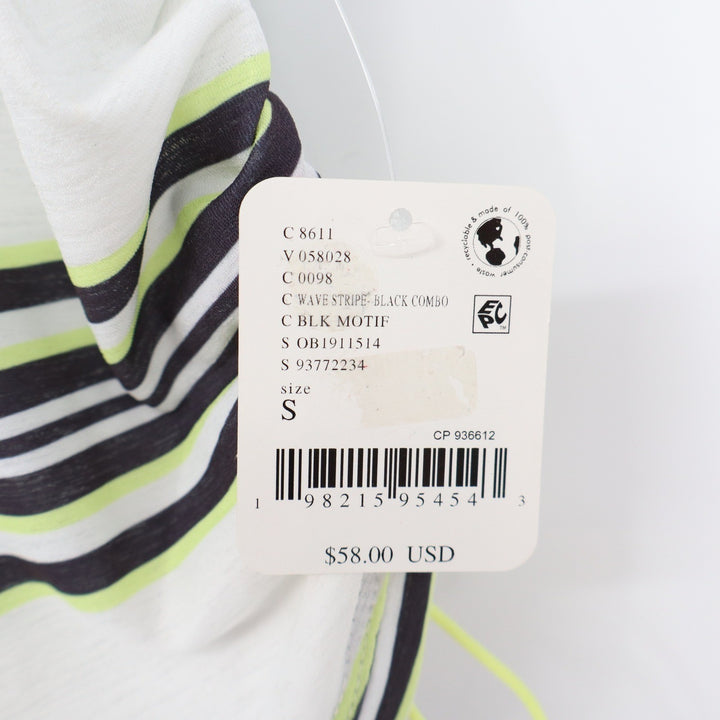 FP Movement Wave Stripe Muscle Tank Black Combo Neon Ruched Side Top Small