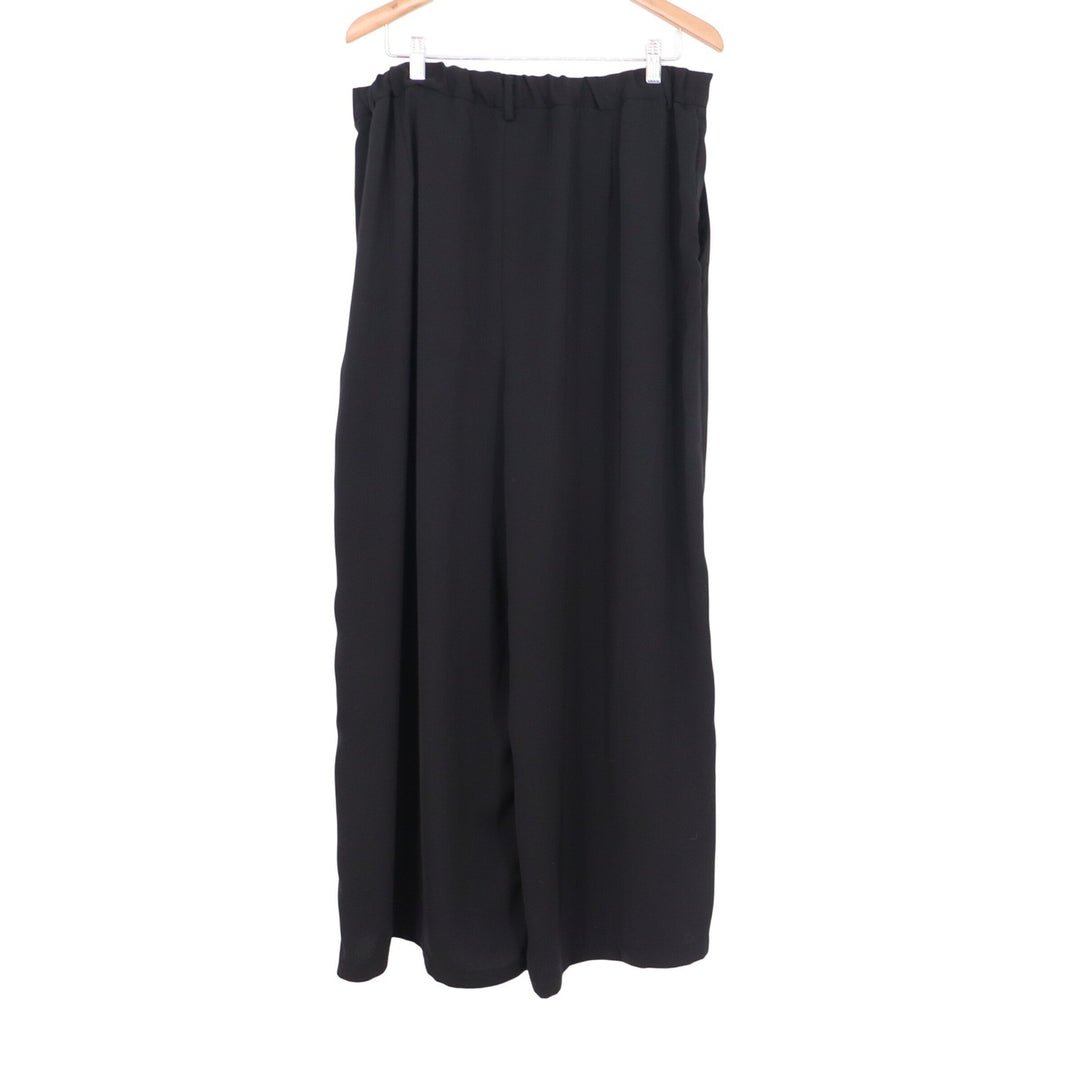 Tronjori Black Wide Leg Palazzo Pants High Waist Pleated Trousers XXL