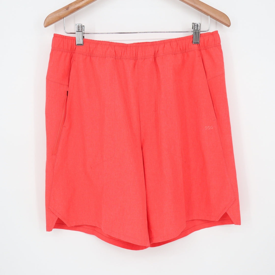 DSG Mens Agility Short 8 Inch Cabana Coral Heather Orange Athletic Medium NEW