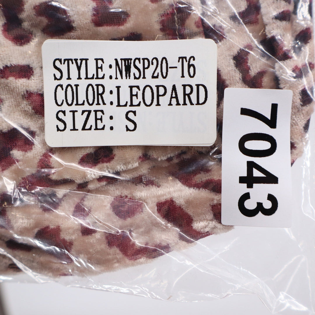 Naked Wardrobe Leopard Print Twist Front Puff Sleeve Crop Top Small
