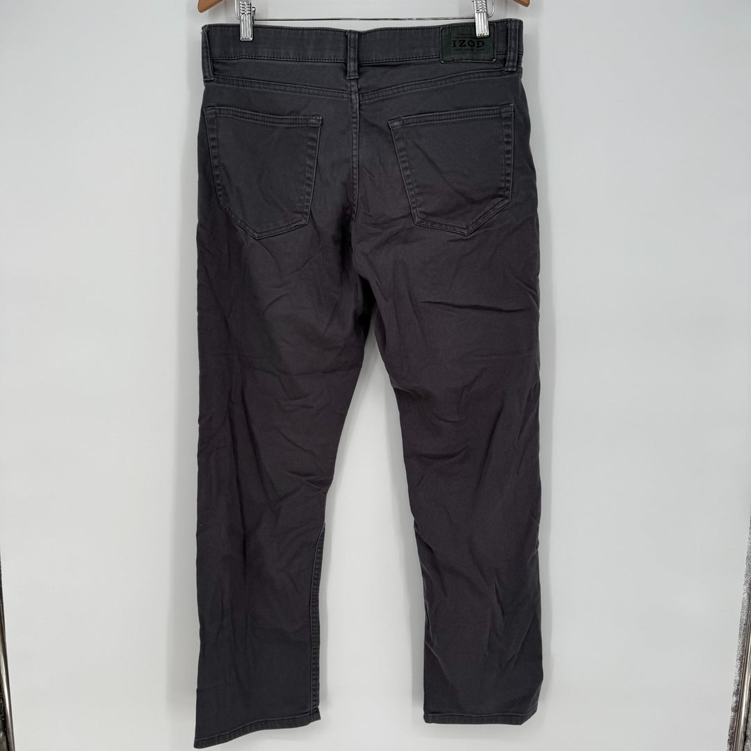 Izod Jeans Mens 32x32 Gray Denim Cotton Straight Leg Stretch Logo Regular Fit