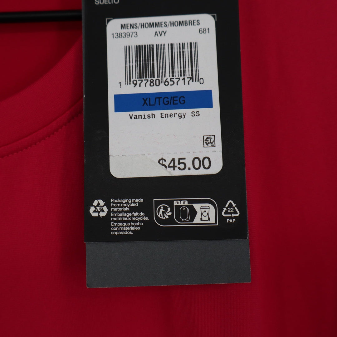 Under Armour Rush Vanish Energy SS Mens XL Red Training Shirt