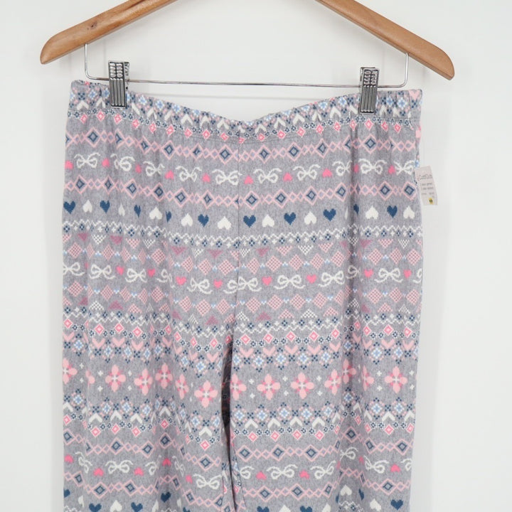 Cuddl Duds Fleece Pajama Bottom Womens M Multi Printed Stretch Elastic Waist