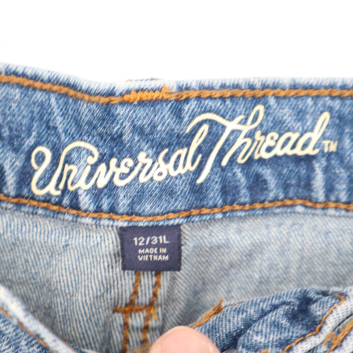 Universal Thread Womens High Rise Straight Leg Distressed Jeans Blue 12/31L