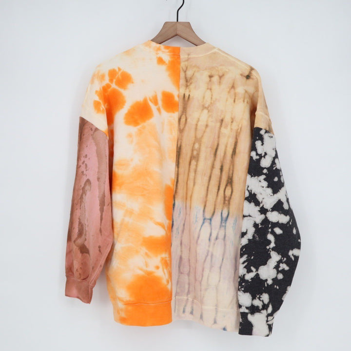 Urban Outfitters Pieced Dye Tech Sweatshirt Assorted Tie Dye Orange Black M