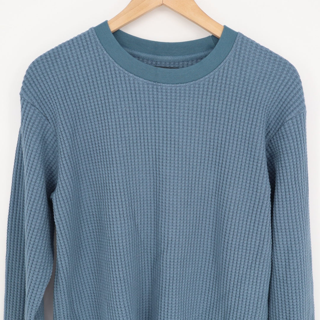 American Giant T-Shirt Mens Medium Bluefin Waffle Knit Cotton Stretch Crew Neck