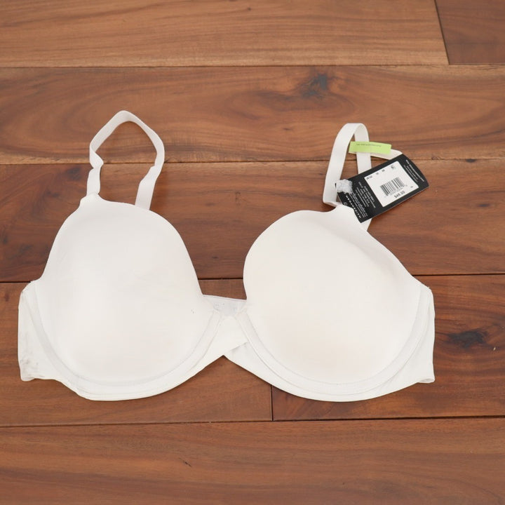 Maidenform One Fab Fit Everyday Modern Demi Bra Womens 38B White Nylon Underwire