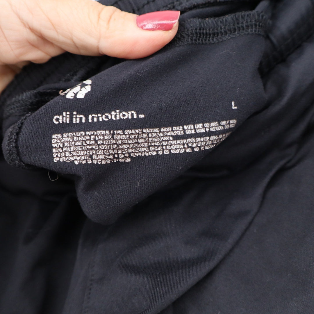 All in Motion Shorts Mens L Performance Training Black Zipper Pocket Excellent