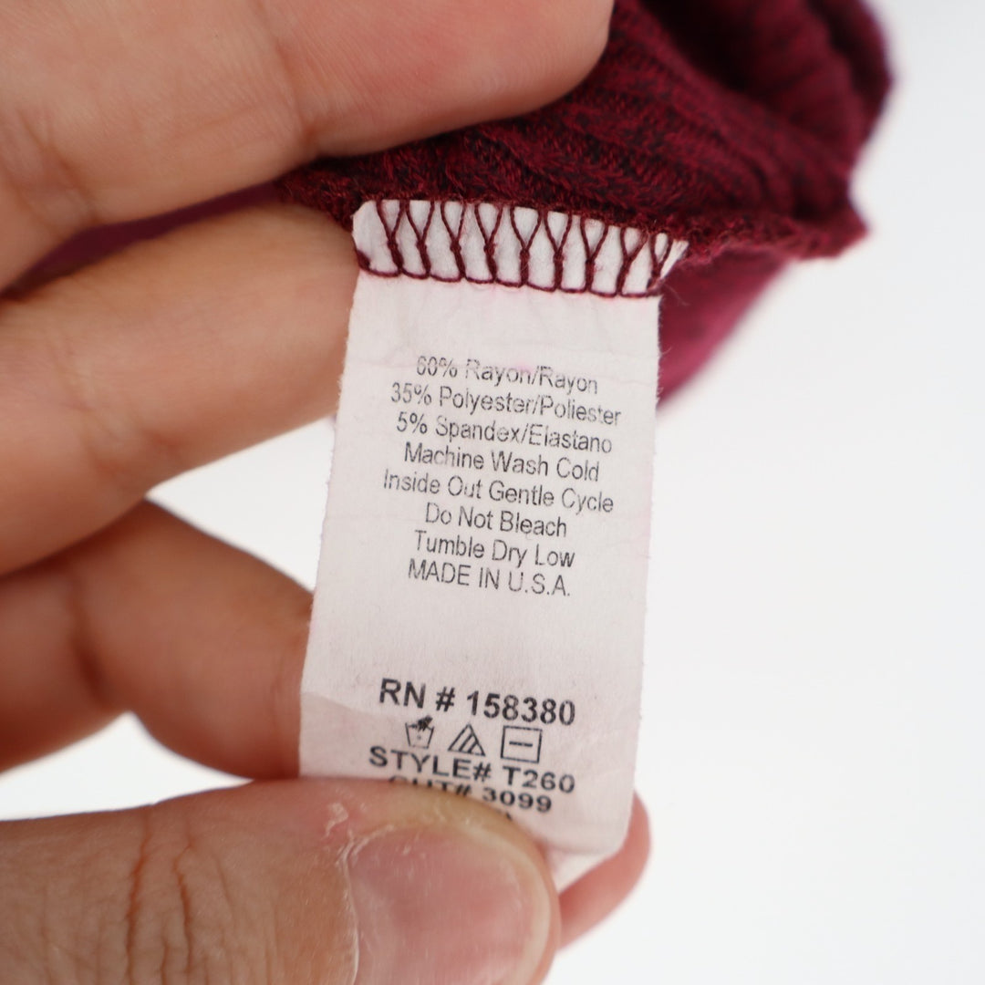 Natural Life Poncho Sweater Womens Medium Red Stretch Knit Cowl Neck Pullover