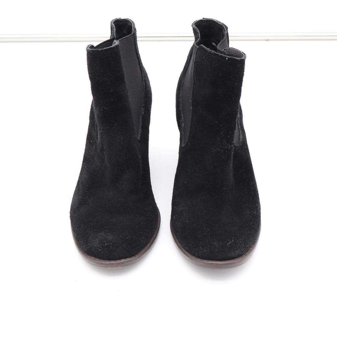 Lucky Brand LP-YAMKA Black Suede Wedge Ankle Boots Womens 6.5M Chelsea Booties
