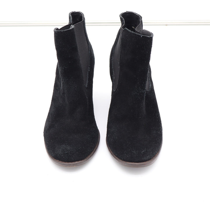 Lucky Brand LP-YAMKA Black Suede Wedge Ankle Boots Womens 6.5M Chelsea Booties