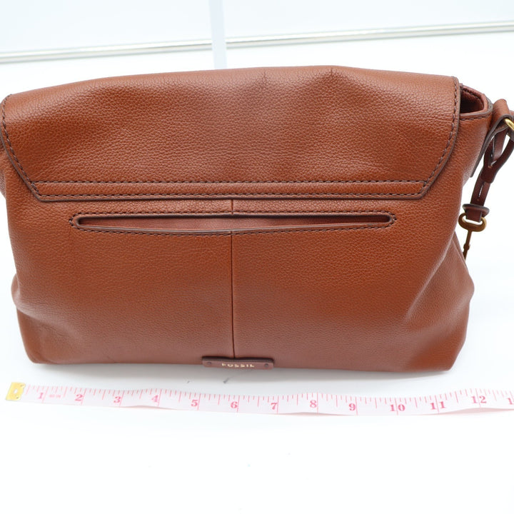 Fossil Gabriella Womens Handbag Brown Leather Adjustable Strap Crossbody Bag