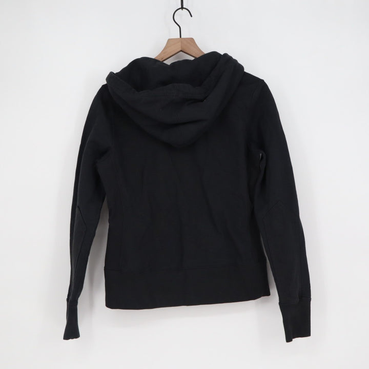 American Giant Hoodie Womens Small Black Cotton Logo Full Zip Pockets Ribbed Hem