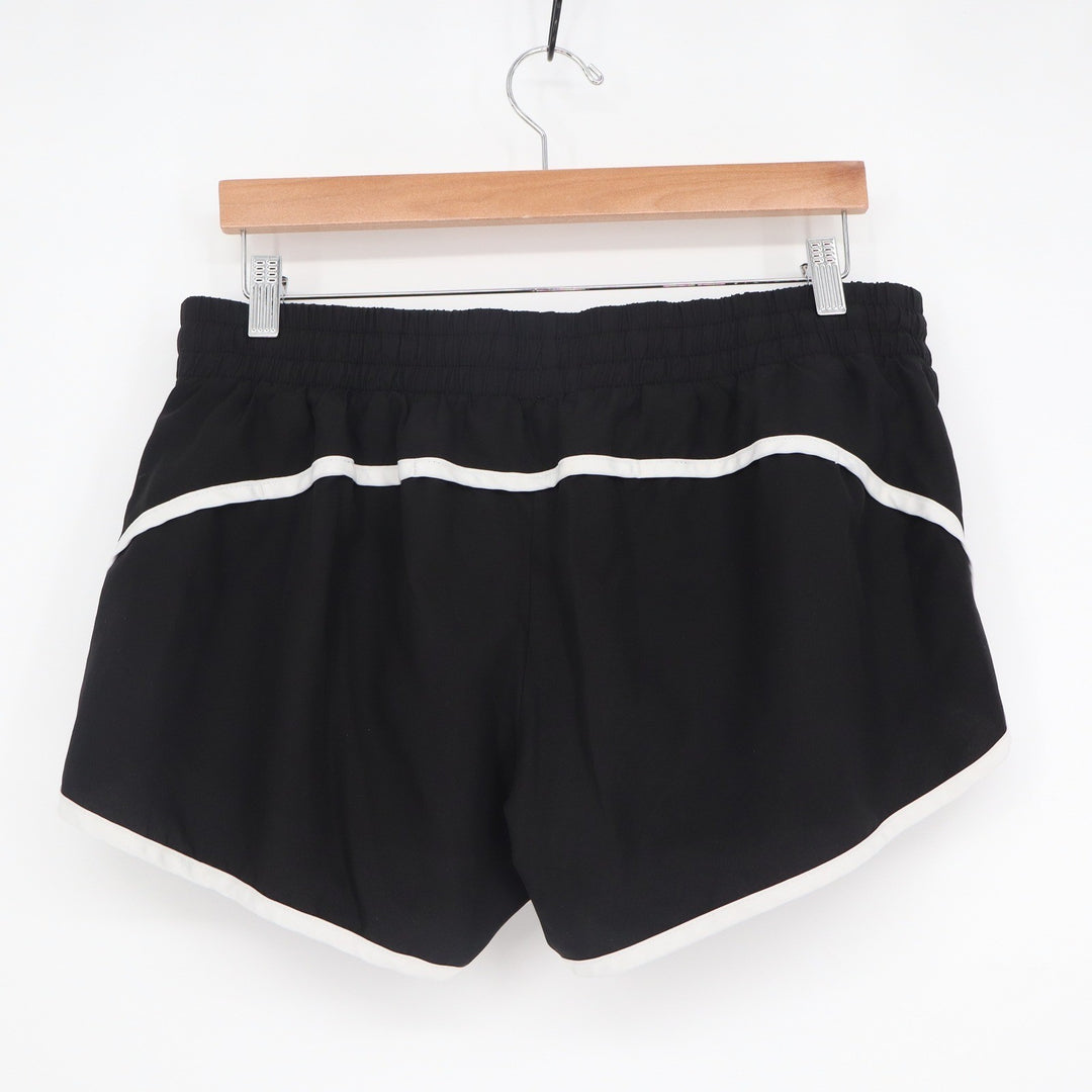 Danskin Now Womens Black White Trim Athletic Running Dolphin Shorts Large 12-14