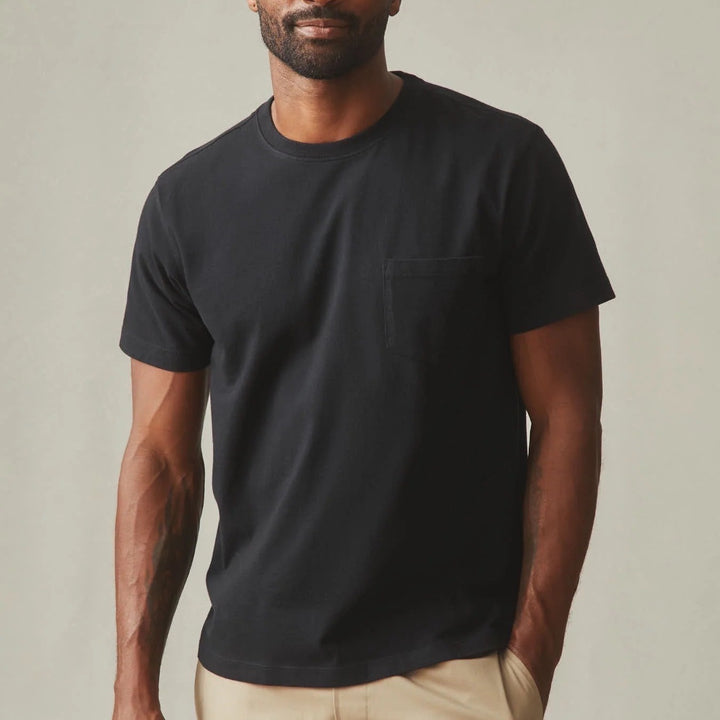 American Giant Mens Classic Pocket T Shirt Black Size Large Cotton Made in USA