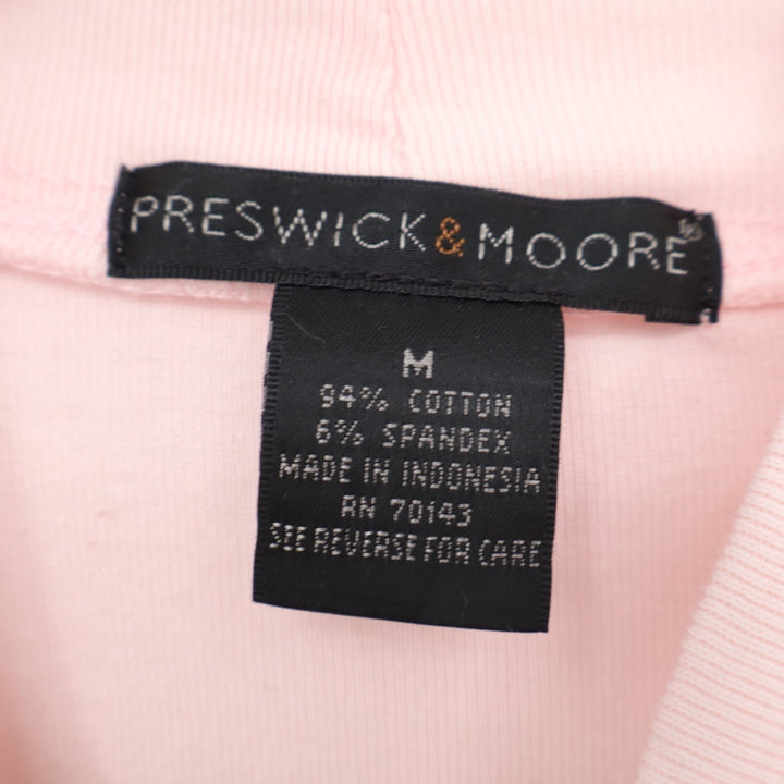 Preswick & Moore Shirt Womens M Light Pink Cotton Stretch Mock Neck Side Slit