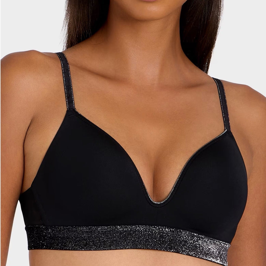 B.tempt'd Room Service T-Shirt Bra Womens 34B Black Stretch Padded Wirefree