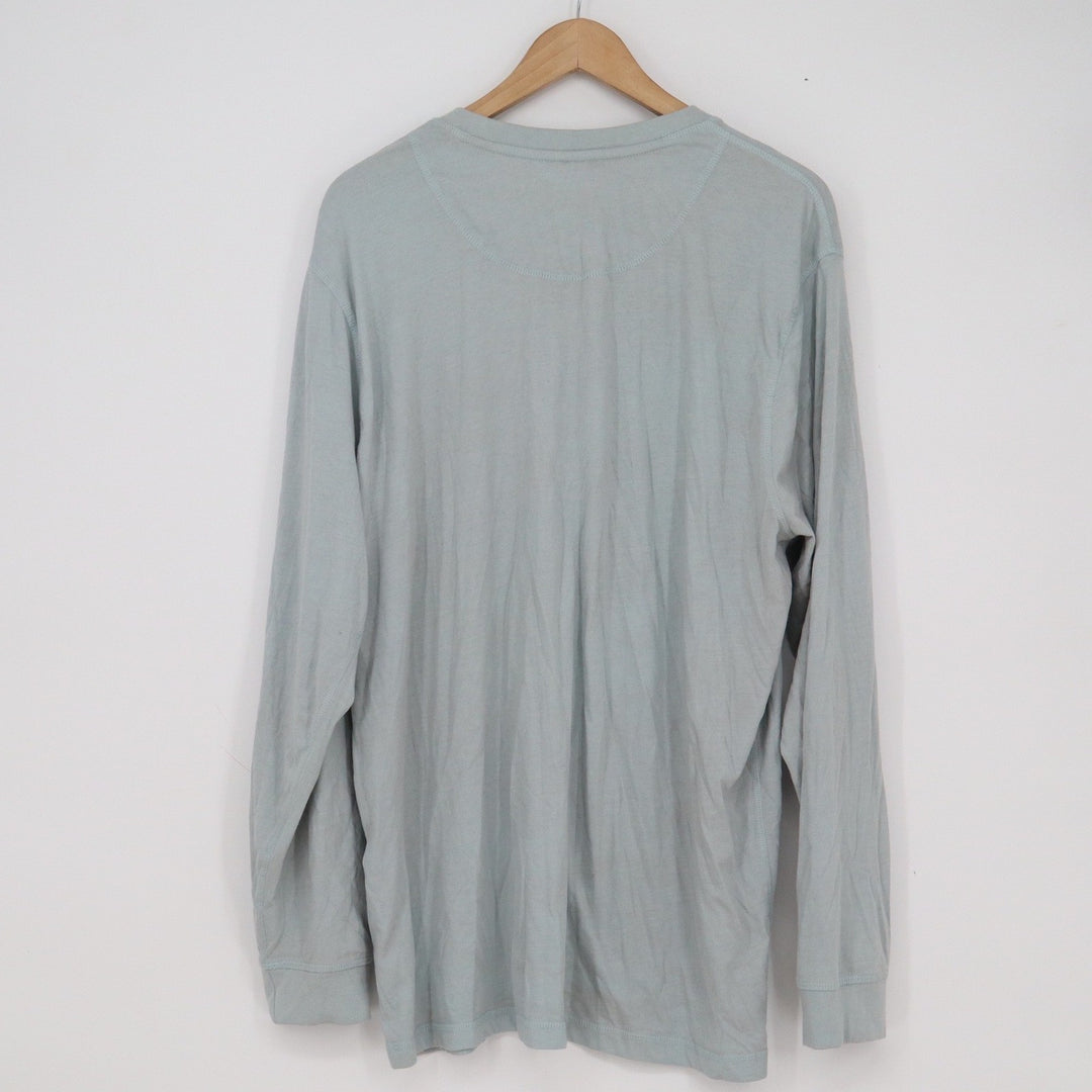 Weatherproof Vintage Mens XXL Light Blue Long Sleeve Henley Shirt