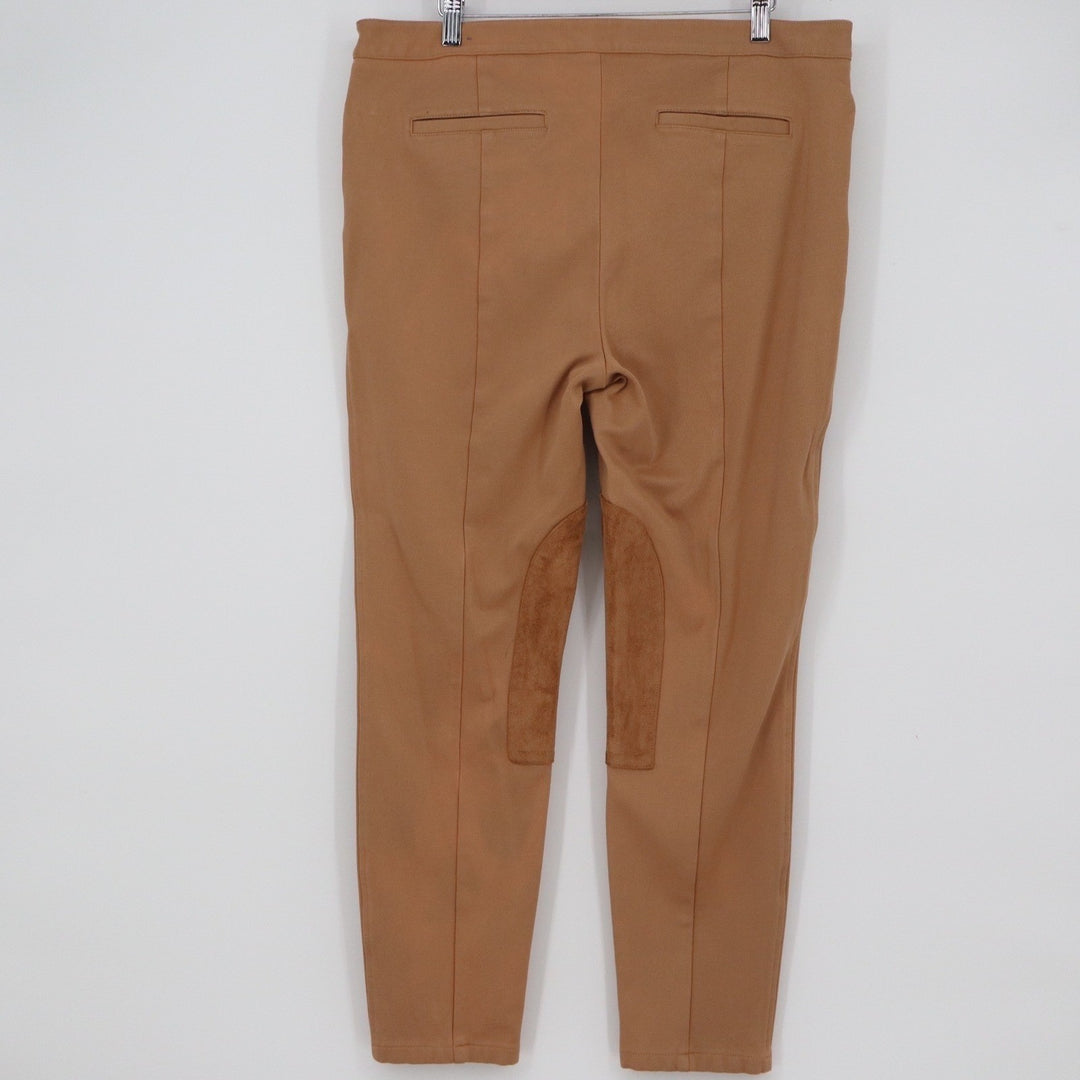 Talbots Camel Tan Equestrian Skinny Ankle Riding Pants with Knee Patches Size 14