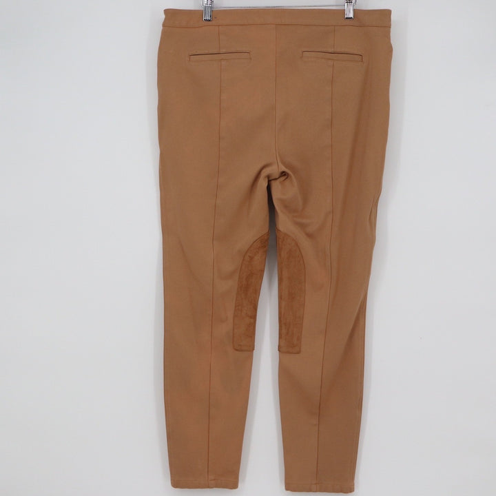 Talbots Camel Tan Equestrian Skinny Ankle Riding Pants with Knee Patches Size 14