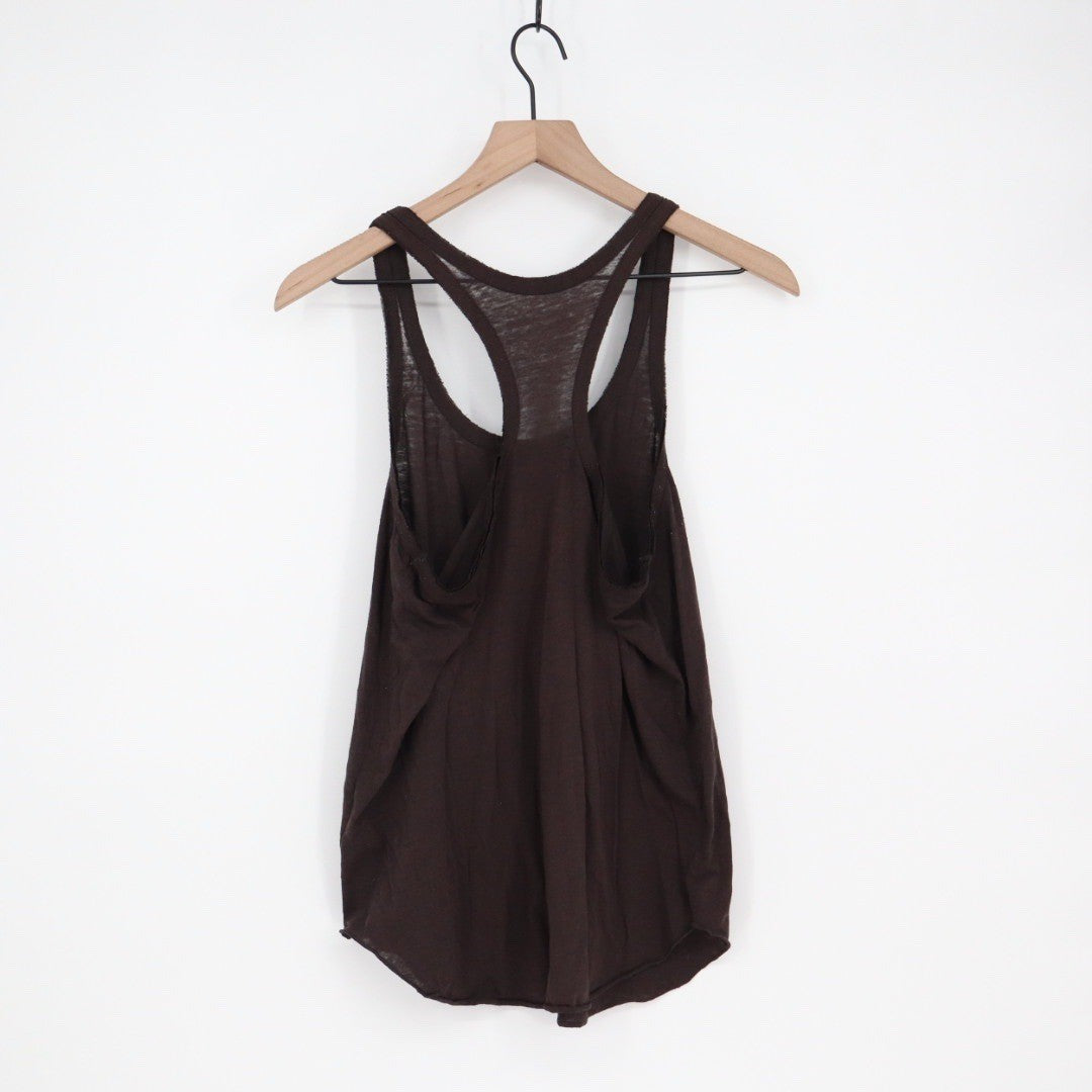 Brown Tank Top Palm Tree Graphic Racerback Lightweight Size L