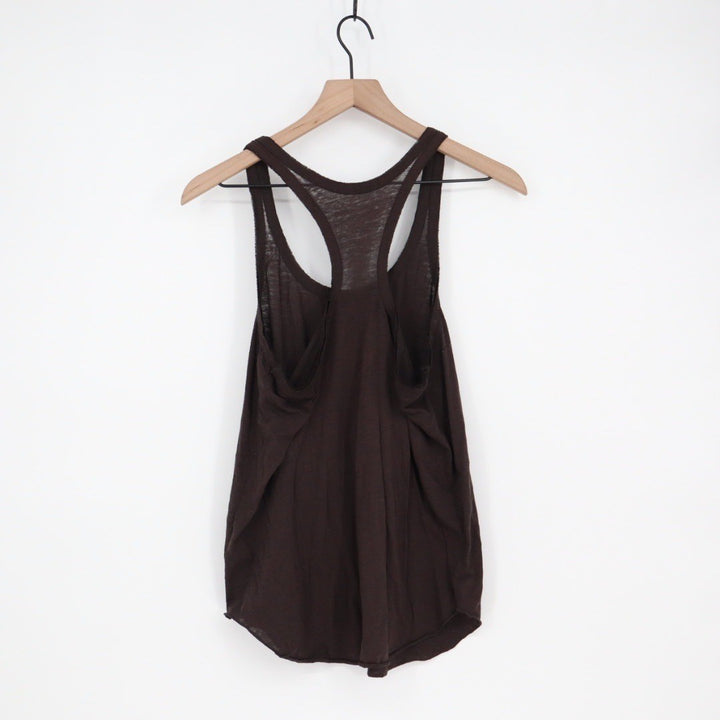 Brown Tank Top Palm Tree Graphic Racerback Lightweight Size L