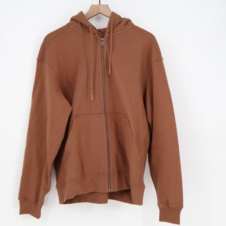American Giant Classic Hoodie Men Medium Rust Full Zip Cotton Fleece Relaxed Fit