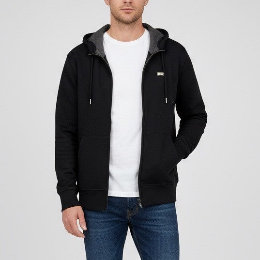 American Eagle Outfitters Mens Full Zip Hoodie Black Gray S Small