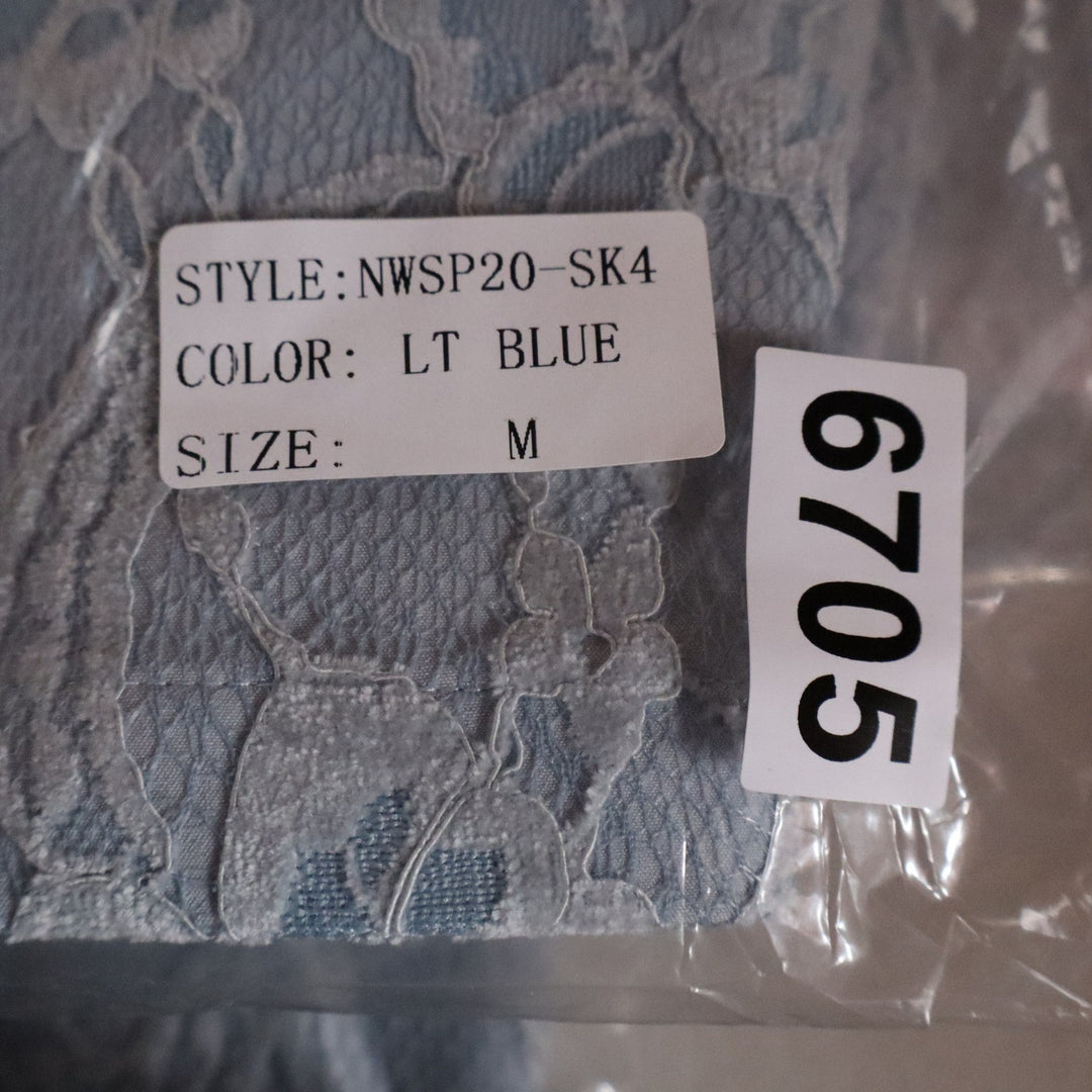 Naked Wardrobe The Statement Light Blue Floral Lace Mini Skirt M