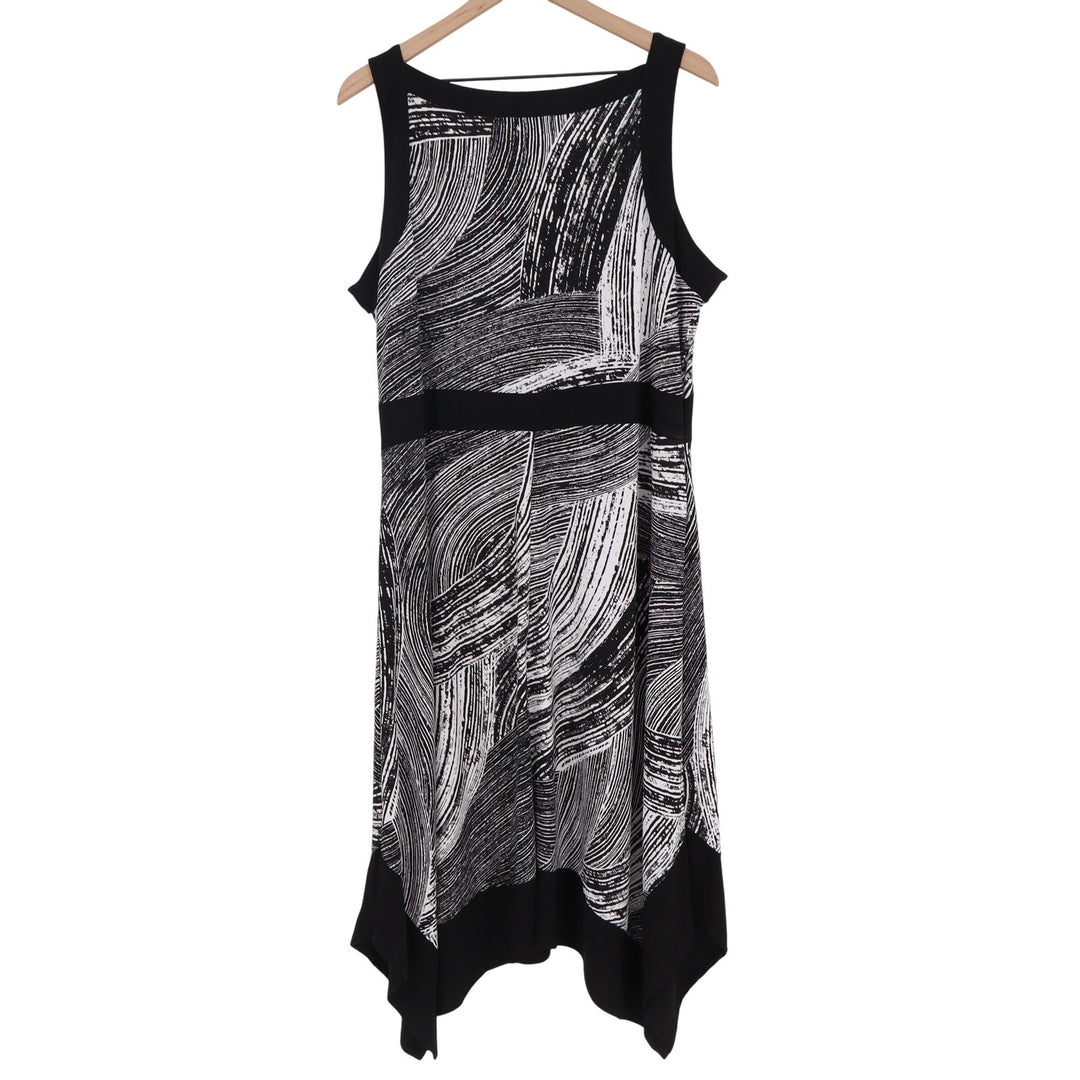 Elie McCarthy Dress Womens 3X Black White Abstract Handkerchief