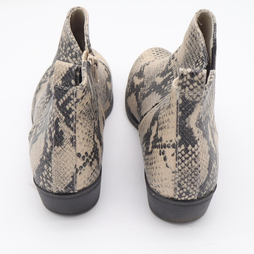 SO Hannosnake Womens Ankle Booties Faux Snakeskin Grey Cream Size 10
