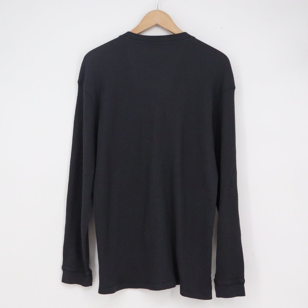 Alpine Lakes Mens XL Charcoal Grey Waffle Knit Long Sleeve Henley Shirt