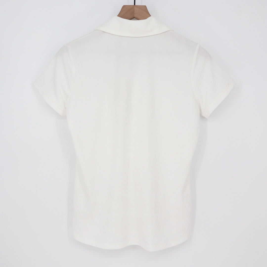 Walter Hagen Womens Clubhouse Pique Polo Shirt White Size M NWT