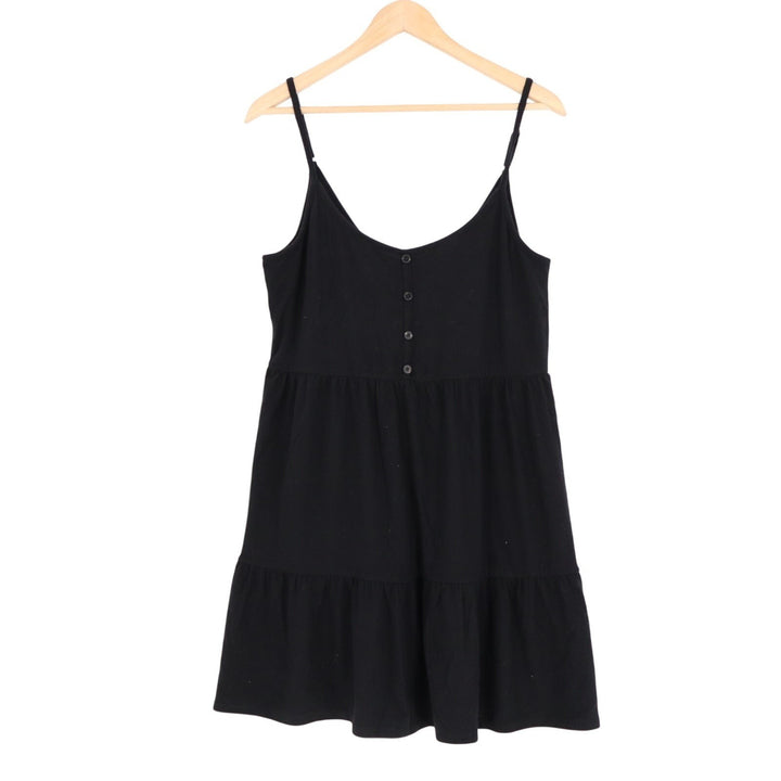 Wild Fable Tank Top Womens XL Black Pleated Stretch Scoop Neck Spaghetti Strap