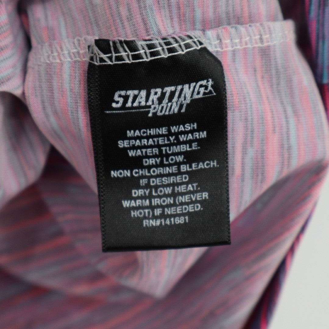 Starting Point T Shirt Womens Large Multicolor Space Dye Short Sleeve Crew Neck
