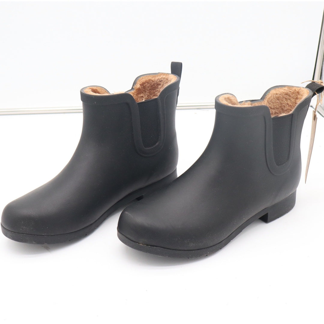 Chooka Womens Black Chelsea Rain Boots Plush Lined Waterproof Size 11 NEW