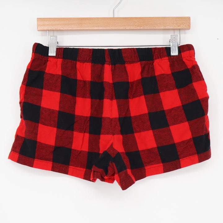 Stars Above Pajama Shorts Womens S Perfectly Cozy Flannel Red Buffalo Plaid