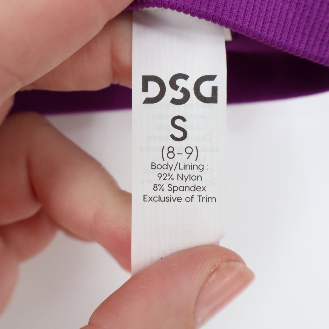 DSG Girls Momentum Seamless Sports Bra Vibrant Violet White Size S 8-9