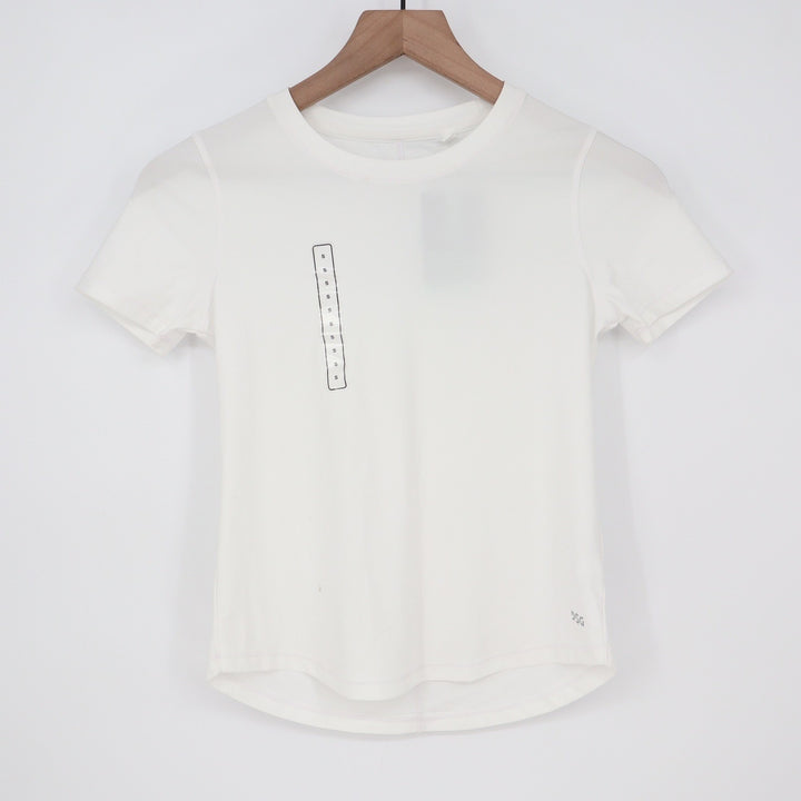 DSG Girls Movement Tee Pure White Short Sleeve Athletic Shirt Size S 8-9