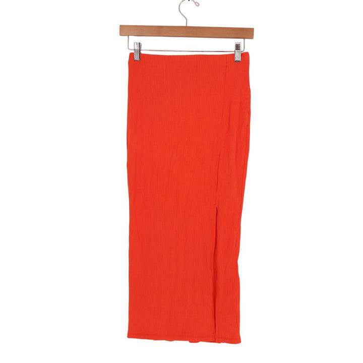 Lulus Absolute Edge Two Piece Bodycon Midi Dress Womens Small Orange Sleeveless