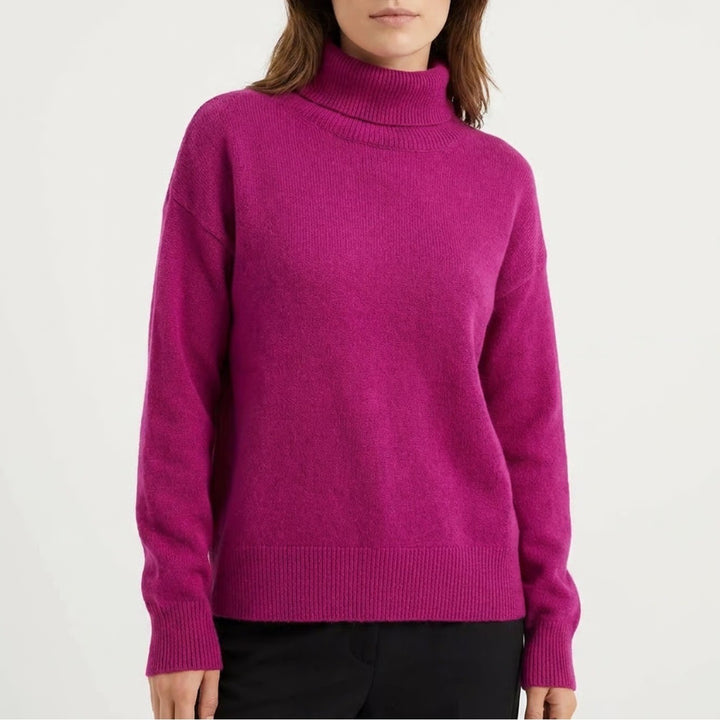 VICI Magenta Mock Neck Relaxed Knit Sweater L