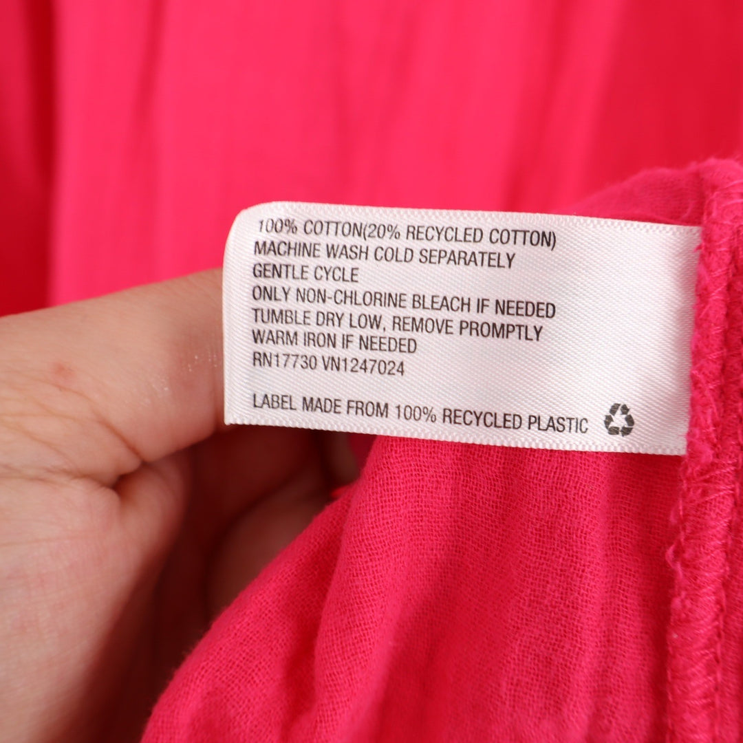 Universal Thread Pink Cotton Gauze Tiered Maxi Dress Ruffle Sleeveless Medium