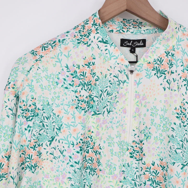 Bad Birdie UV Long Sleeve Floral Quarter Zip Golf Top Spring Has Sprung XL NEW