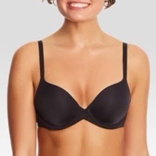 Maidenform Black T-Shirt Bra Smartzone Cups Convertible Straps DM7543 38DD