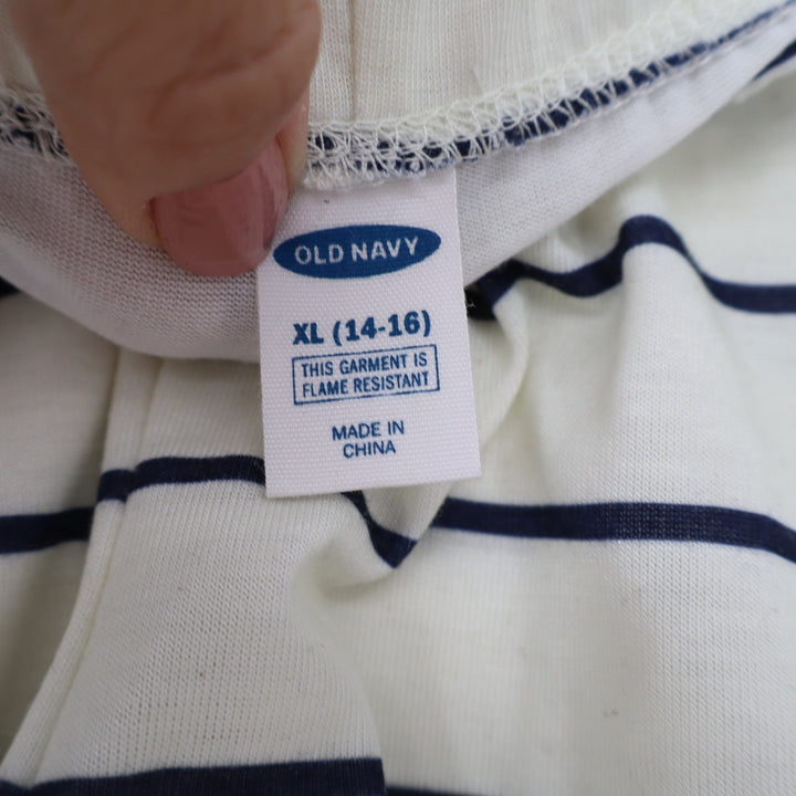 Old Navy Girls XL 14-16 Pajama Shorts Blue Cream Striped Sleepwear