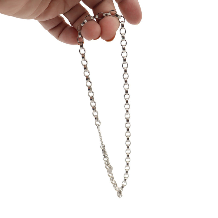 Marlyn Schiff Silver Tone Rolo Link Chain Necklace 16 Inch with Extender