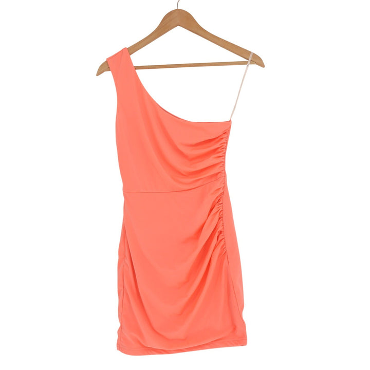 Lulus Extraordinary Poise One Shoulder Mini Dress Womens XS Coral Pink Stretch