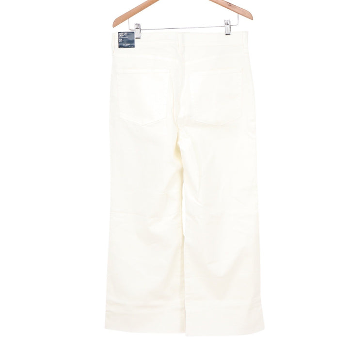 J.Crew Wide-Leg Crop Pants White Denim High Rise Stretch Size 31